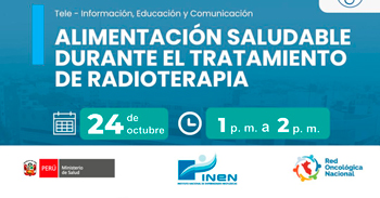  Capacitación online gratis "Alimentación saludable durante el tratamiento de radioterapia" del INEN