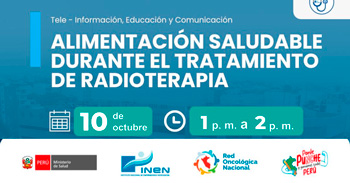  Capacitación online gratis "Alimentación saludable durante el tratamiento de radioterapia" del INEN