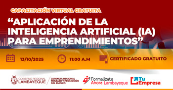  Capacitación online gratis "Ampliación de la Inteligencia Artificial (IA) para Emprendimientos"