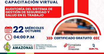  Capacitación online gratis "Auditoría del sistema de gestión de seguridad y salud en el trabajo" 