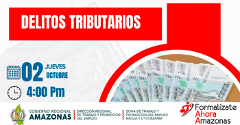 Capacitación online gratis "Delitos Tributarios" de DRTPE Amazonas