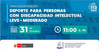  Capacitación online gratis "Deporte para personas con discapacidad intelectual leve - moderado" del MINSA