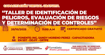 Capacitación online gratis "Identificación de peligros, evaluación de riesgos y determinación de controles" 
