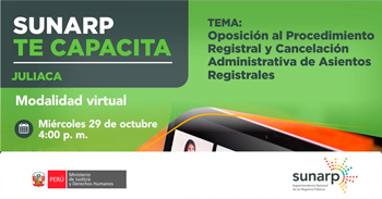  Capacitación online gratis Oposición en el procedimiento registral y cancelación administrativa de asientos registrales