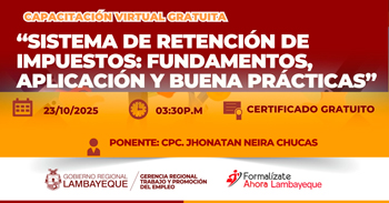  Capacitación online gratis Sistema de Retención de Impuestos: Fundamentos, Aplicación y Buenas Practicas
