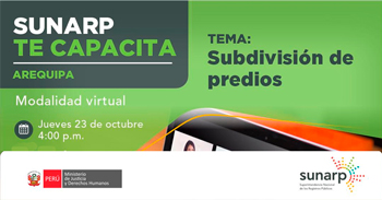  Capacitación online gratis "Subdivisión de predios" de la SUNARP