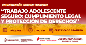  Capacitación online gratis "Trabajo adolescente seguro: cumplimiento legal y proteccion de derechos"
