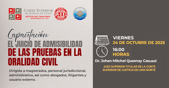  Capacitación online "El juicio de admisibilidad de las pruebas en la Oralidad Civil"