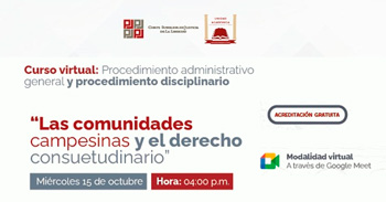  Capacitación online "Las comunidades campesinas y el derecho consuetudinario"