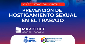  Capacitación online "Prevención de Hostigamiento Sexual en el Trabajo" DRTPE del Callao