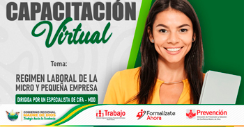 Capacitación online "Régimen laboral de la micro y pequeña empresa" de la DRTPE de Madre de Dios