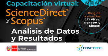  Capacitación online "ScienceDirect y Scopus - Análisis de Datos y Resultados de Investigación"  del Concytec