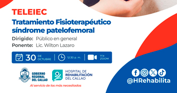  Capacitación virtual  "Tratamiento Fisioterapéutico síndrome patelofemoral" 