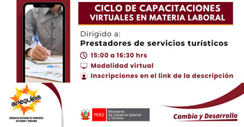  Capacitaciones online en "Materia Laboral" de Gercetur Arequipa