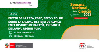  Charla online "Efecto de la raza, edad, sexo y color sobre la calidad de fibra de alpaca" 