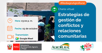  Charla online gratis "Estrategias de gestión de conflictos y relaciones comunitarias." de Agro Rural