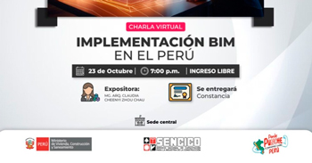  Charla online gratis "Implementación bim en el Perú" del SENCICO
