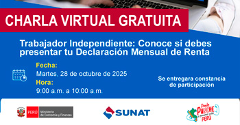  Charla online gratis "Trabajador Independiente: Conoce si debes presentar tu Declaración Mensual de Renta" 