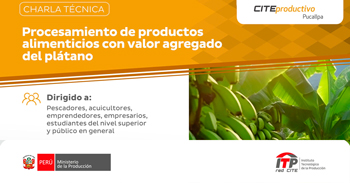   Charla online "Procesamiento de productos alimenticios con valor agregado del plátano" 