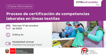   Charla online "Proceso de certificación de competencias laborales en líneas textiles" 