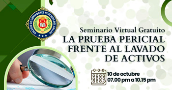  Charla online "La prueba pericial frente al lavado de activos" del Colegio de Contadores Públicos del Callao
