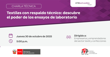  Charla online "Textiles con respaldo técnico" del CITEtextil camélidos Arequipa