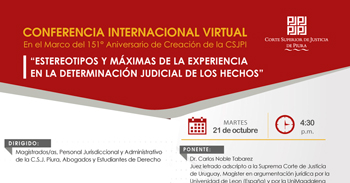  Conferencia online Estereotipos y Máximas de la Experiencia en la Determinación Judicial de los Hechos
