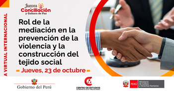  Conferencia online " Rol de la mediación en la prevención de violencia y la construcción del tejido social"  