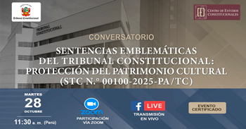  Conversatorio  online  Sentencias emblemáticas del Tribunal Constitucional: Protección del patrimonio cultural