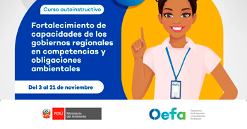  Curso online con certificado "Competencias y obligaciones ambientales de los gobiernos regionales”" 