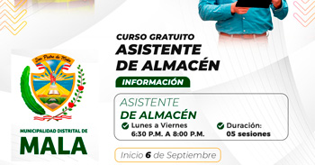  Curso online gratis "Asistente de almacén" de la Municipalidad de Mala