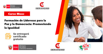  Curso online gratis con certificado Formación de Lideresas para la Paz y la Democracia: Promoviendo la Igualdad