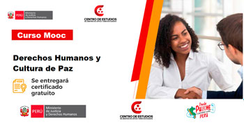  Curso online gratis con certificado "Derechos Humanos y Cultura de Paz" del MINJUSDH