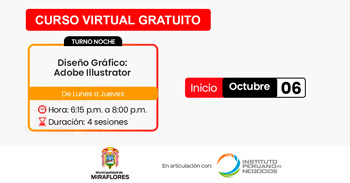  Curso online gratis "Diseño grafico: Adobe Illustrator" de la Municipalidad de Miraflores Arequipa