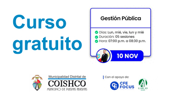  Curso online gratis "Gestión Pública" de la Municipalidad de Coishco
