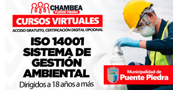  Curso online gratis  "ISO 14001 Sistema de gestión ambiental" de la Municipalidad de Puente Piedra