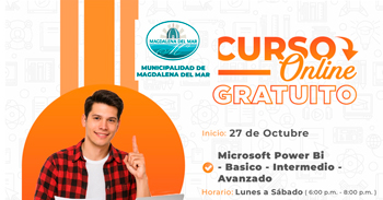  Curso online gratis "Microsoft Power Bi (Básico - Intermedio - Avanzado)" 