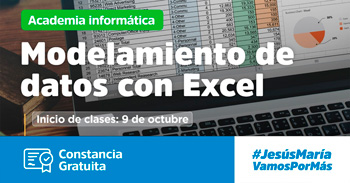  Curso online gratis "Modelamiento de datos con Excel" de la Municipalidad de Jesús María