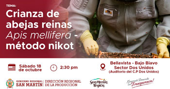  Evento presencial "Escuela de Campo: Crianza de abejas reinas Apis mellifera - método nikot" 