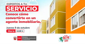 Evento virtual "Conoce cómo convertirte en un agente inmobiliario" del Ministerio de Vivienda