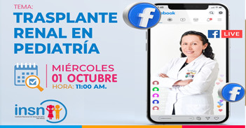  Evento online gratis "Trasplante Renal en Pediatría" del INSNSB