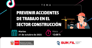  Evento online "Prevenir accidentes de trabajo en el sector construcción"  de la SUNAFIL