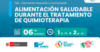 Capacitación online gratis sobre: "Alimentación Saludable durante el tratamiento de Quimioterapia" del INEN