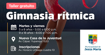  Taller presencial gratis "Gimnasia Rítmica" de la Municipalidad de Jesús María