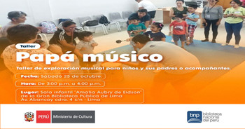  Taller presencial gratis "Papá músico" de la BNP