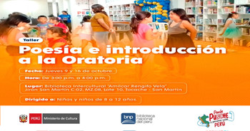  Taller presencial gratis "Poesía e introducción a la oratoria" de la BNP