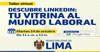  Taller online "Descubre Linkedin: Tu vitrina al mundo laboral" del Desarrollo Económico MML