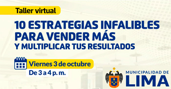  Taller online gratis "10 estrategias infalibles para vender más y multiplicar tus resultados"