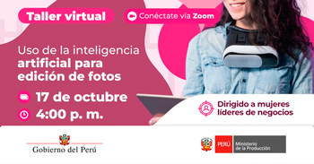  Taller online "Uso de la inteligencia artificial para edición de fotos" de PRODUCE