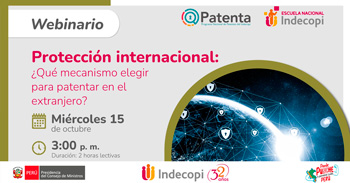  Webinar online gratis "Protección internacional: ¿Qué mecanismo elegir para patentar en el extranjero?" 